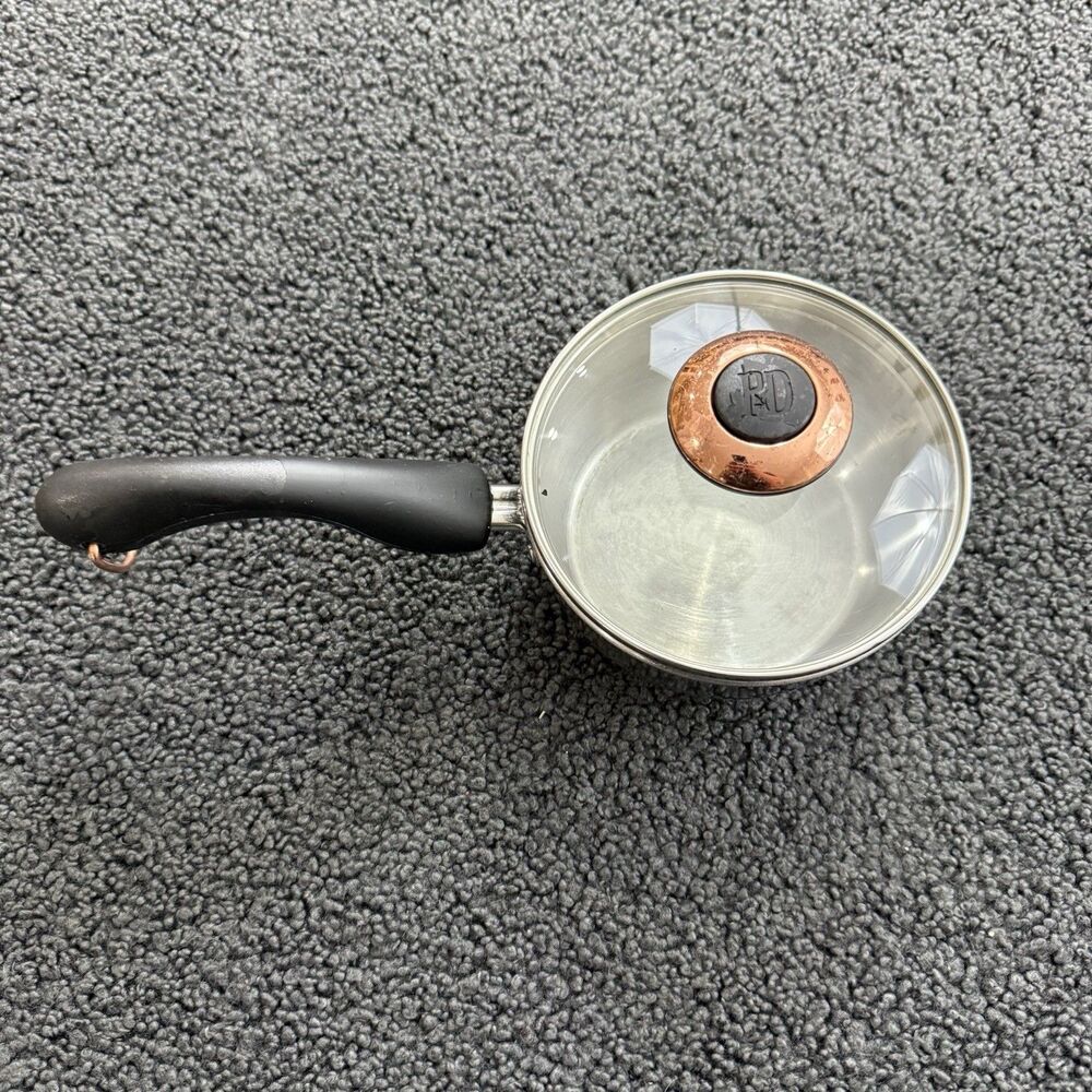 Paula Deen Signature 1 Qt Saucepan Copper Cooking Bottom Stainless Steel Vintage
